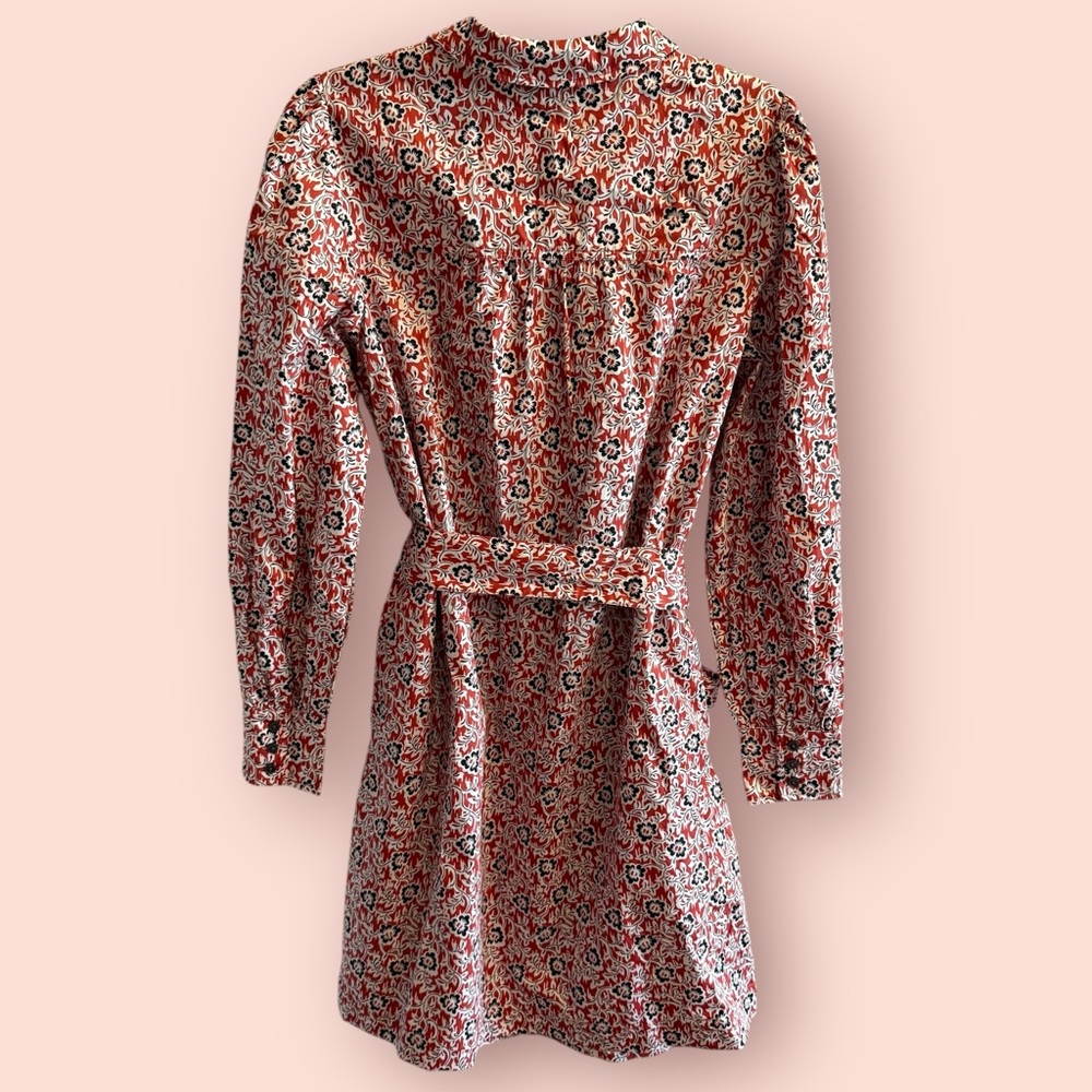 Boden Pink Red Floral Long Sleeve Shirt Dress - Picture 5 of 9
